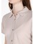 Regular Fit Shirt Neck Jakarlı Kadın Bej Kısa Kol Tişört 4