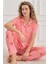 Kadın Kısa Kol Önden Düğmeli Karpuz Desen Pembe Pijama Takımı 70110-857 1