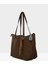 Kahverengi Kadın Renkli Püskül Detaylı Saten Tote Çanta M000008174 2