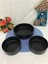 3 Parça 21CM + 14 cm Stackable Kase Seti Mat Siyah 3