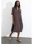Acı Kahve Oversize Tek Düğmeli Elbise 16584 1