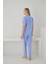 Süprem Kumaş Kısa Kollu Lila Pijama Takımı - 2556 3