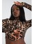 Leopar Desen Fermuarlı Bluz 2
