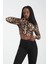 Leopar Desen Fermuarlı Bluz 3