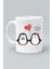 Sevimli Penguenler I Love You Seni Seviyorum Beyaz Kupa Bardak 1