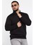 Yarım Fermuarlı Cepli Double Face Erkek Sweatshirt P-00013588 2