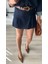 Denim Piliseli Şort Etek 2