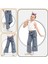Kuromi Nakışlı-Kar Yıkamalı-Pamuklu-Mavi Kot-Denim-Jeans-Palazzo-Kız Çocuk Pantolonu 1
