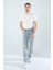 Erkek Baggy Fit Rahat Kalıp Açık Buz Mavisi Bol Paça Denim Kot Pantolon 1