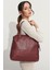 Bordo Kadın Fermuar Detaylı Omuz Çantası 10va2049 2