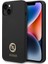 Apple iPhone 14 Kılıf Lisanslı Yazı ve Taşlı 4g Logolu Silikon Kapak Siyah 1