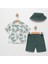 Yaprak Desenli Şapkalı Şortlu Yazlık Erkek Bebek Takım 1
