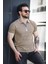 Calep Yakası Şeritli Slim Fit Fermuarlı Polo Yaka Erkek Tshirt 1