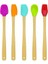 Parça Bambu Saplı Mini Silikon Spatula Kaşık Fırça Seti Renkli 2