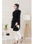 Beli Bağcık Detaylı Geniş Yaka Tunik-Siyah 3