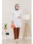 Beli Bağcık Detaylı Geniş Yaka Tunik-Beyaz 2