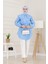 Beli Bağcık Detaylı Geniş Yaka Tunik-Bebe Mavi 1