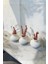 3lü Dekoratif Beyaz Mini Vazo Set + Şoklanmış Çiçek 1