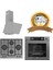 Fryart & Steamart Gri Cam Ankastre Set D088 - LN388 Döküm Izgaralı Önden Düğmeli Ocak - XE64CPR Buharli Fırın 1