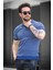 Mirko Çizgili Likralı Slim Fit Polo Yaka Örme Erkek Triko Tshirt 3