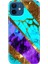 Apple iPhone 12 Kılıf Renkli Baskılı Silikon Nezih Mermer 1