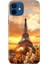 Apple iPhone 12 Kılıf Renkli Baskılı Silikon Eyfel 1