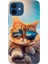 Apple iPhone 12 Kılıf Renkli Baskılı Silikon Cat 1