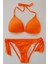 Kadın Üçgen Yarım Dolgulu Turuncu Bikini Takımı 2