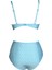 Kadın Balenli Destekli Büyük Beden Açık Mavi Yüksek Bel Bikini Takımı 2