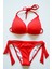 Kadın Üçgen Yarım Dolgulu Kırmızı Bikini Takımı 2
