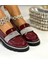 Zuhale Zuhal Kristal Taşlı Rugan Loafer Bordo 4