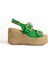 Roxi Hasır Dolgu Topuk Süet Deri Sandalet Yeşil 1