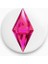 Sims Pembe Renkte Sim Plumbob Kristali Rozet 1