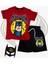 Baskılı Tişört Şort ve Batman Maskeli Kırmızı Renk Çocuk Takım 1
