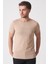 Rio De Janeiro 3087 Slim Fit Bisiklet Yaka Pamuklu Likralı T-Shirt Ekru 1
