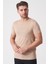 Rio De Janeiro 3087 Slim Fit Bisiklet Yaka Pamuklu Likralı T-Shirt Ekru 3
