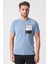 Brasília 3148 Slim Fit Pamuklu Likralı Bisiklet Yaka T-Shirt Mavi 1
