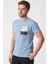 Brasília 3148 Slim Fit Pamuklu Likralı Bisiklet Yaka T-Shirt Mavi 2