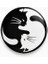 Kedi Ying Yang Şeklinde Siyah Beyaz Rozet Metal 1