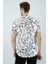 Erkek Slim Fit Kesim Çapa Desenli Dijital Baskılı Apaş Yaka Pamuklu Kısa Kol Gömlek 4