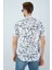 Erkek Slim Fit Kesim Çapa Desenli Dijital Baskılı Apaş Yaka Pamuklu Kısa Kol Gömlek 4