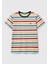 Erkek Çocuk Renkli Mix Çizgili Önü Logo Işlemeli T-Shirt 1
