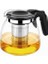 Çaydanlık Paslanmaz Çelik Filtre Kolu Isıya Dayanıklı Cam Çaydanlık Süzgeçli French Press Cam Demlik + Çay Süzgeci 1