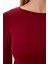 Kadın Bordo Bisiklet Yaka Uzun Kollu Viskon Basic Body 5
