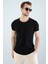 Erkek Slim Fit Likralı Oval Kesim Açık Yaka Basic Body T-Shirt 1