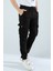 Erkek Slim Fit Full Likralı Bel ve Paça Lastikli Kargo Cep Pantolon 2