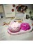 Pembe Mermer Desen Mum Seti 2