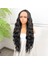 Siyah Su Dalgalı Fiber Sentetik Tül Peruk 4
