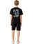 Erkek Çocuk Sırtı Desenli Siyah Tişört Şort 2'li Takım Erkek Çocuk Şortlu Yazlık Takım 2