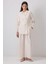 Jakarlı Kimono Pantolon Takım Beyaz 1